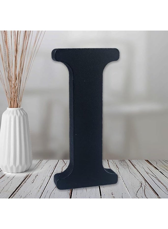 MIRFA Wooden Free Standing Decorative Letter Slices - Black - 6inches (I) - Image 1